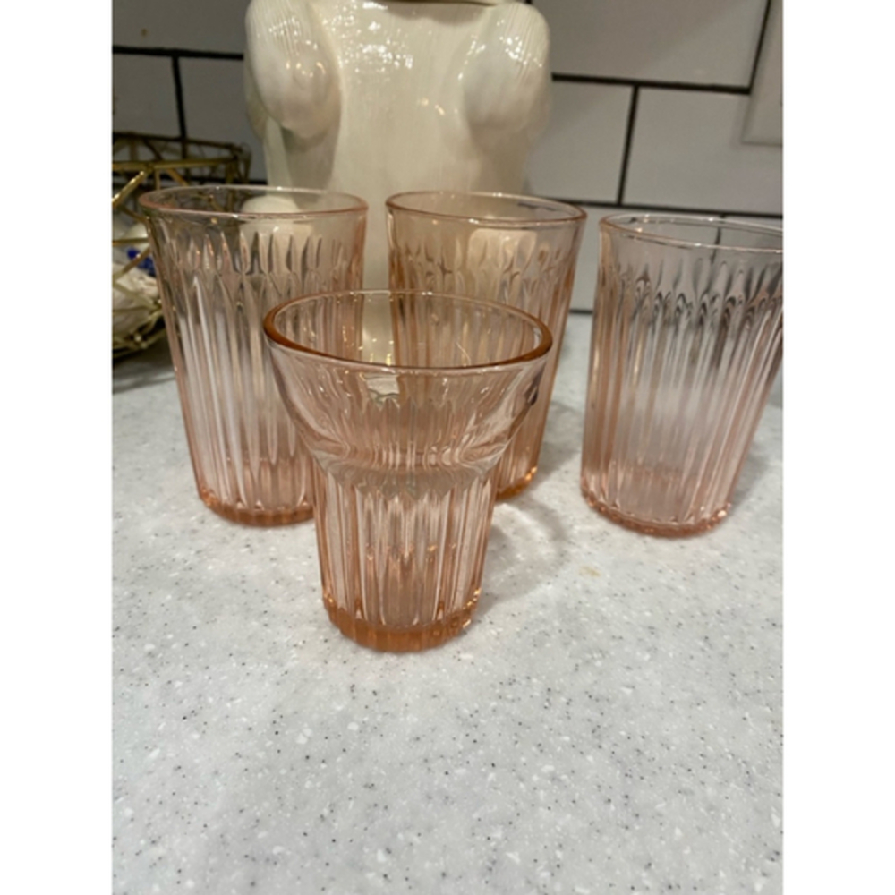 Anchor Hocking Old Colony Pink Depression Tumblers